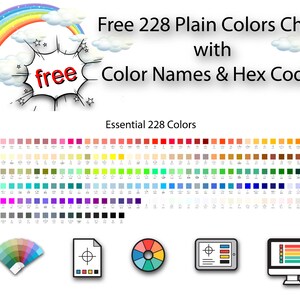 228 Solid Colors Wheel | Names & Hex Codes (digital Download) - Etsy