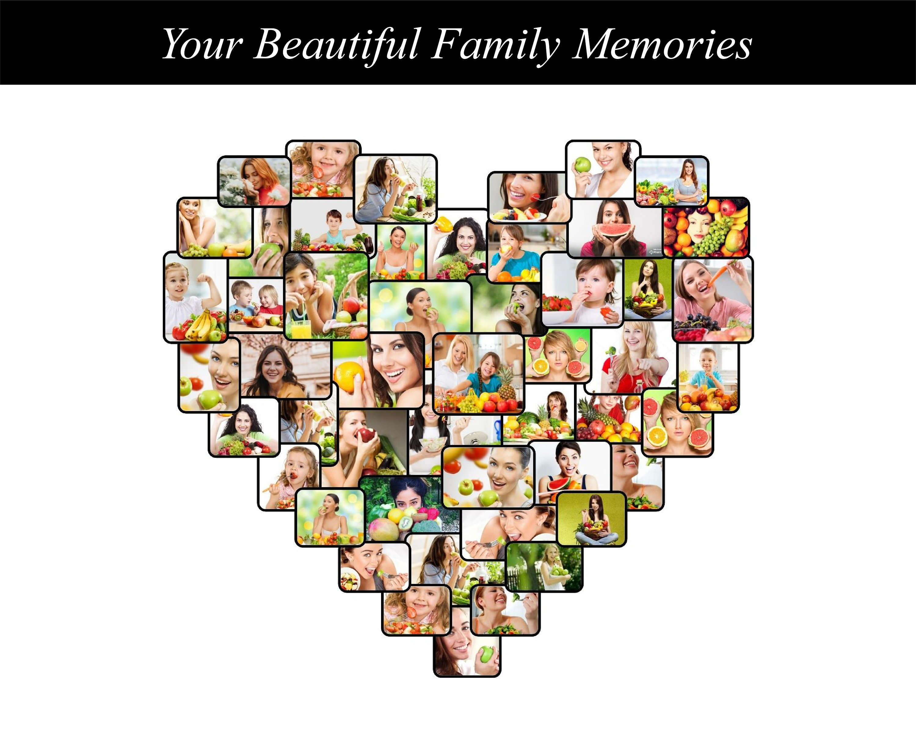 Canva Heart Collage Template – 50 Frames, Drag & Drop (digital Download ...