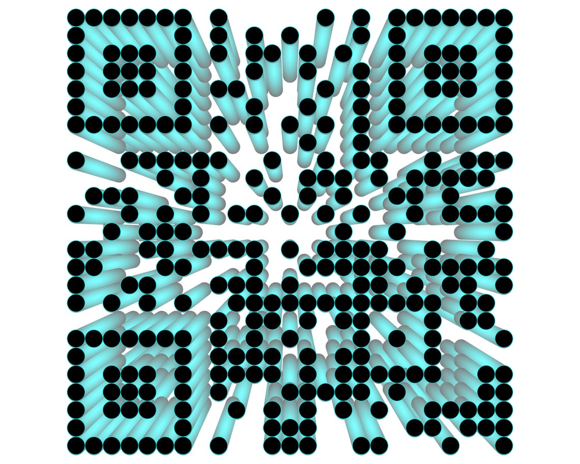 QR Code 3D Ellipse Neon Light Design Scannable QR Codes Etsy