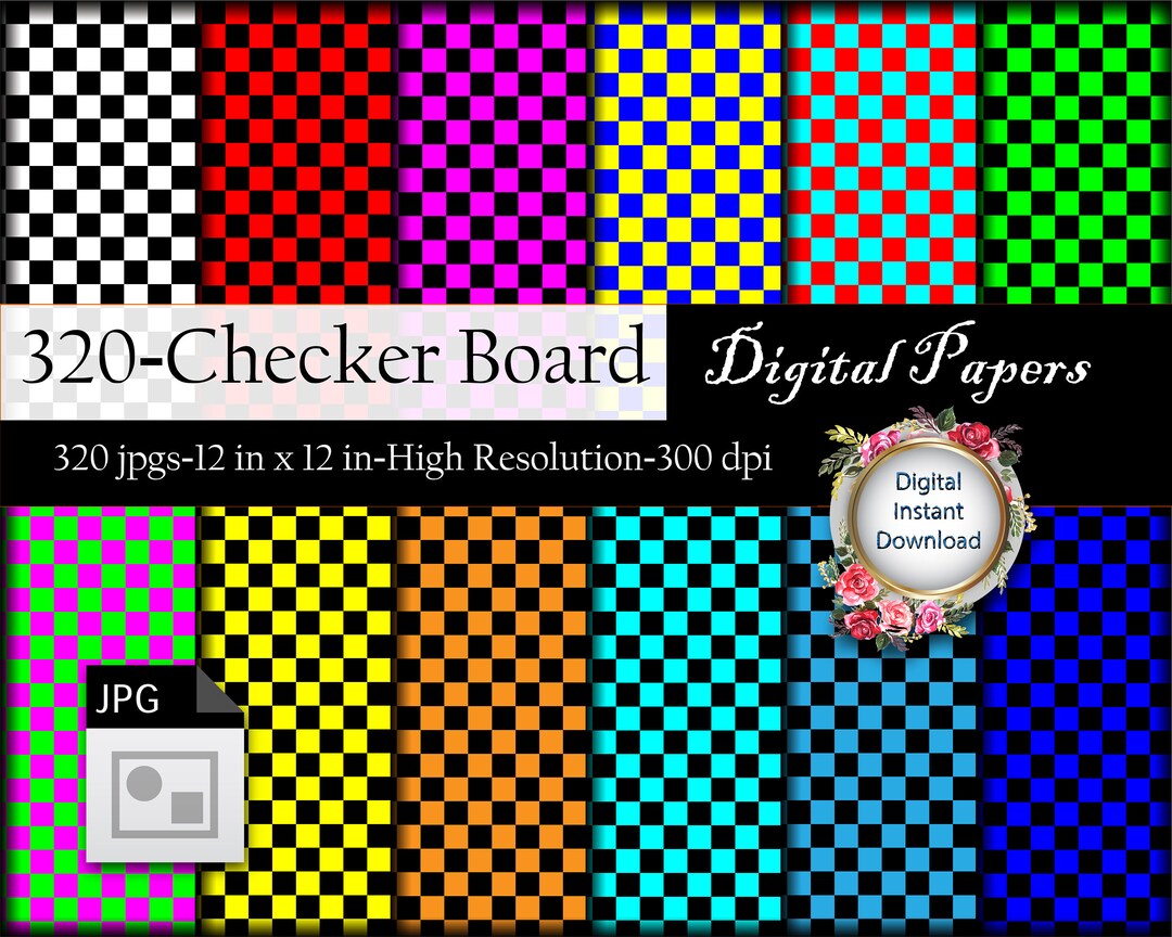 Checkers Seamless 320 Digital Papers Commercial Use Etsy