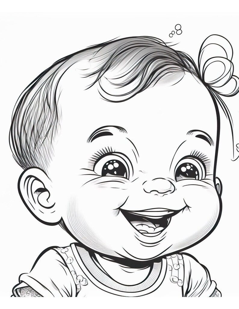 Baby Faces Coloring Pages Vol 1 Mix of Cartoon and Photorealistic 15 ...