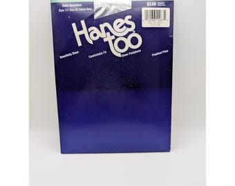 Vintage 1994 Hanes Too Sheer Sandalfoot Pantyhose Classic Navy Size AB Style 117