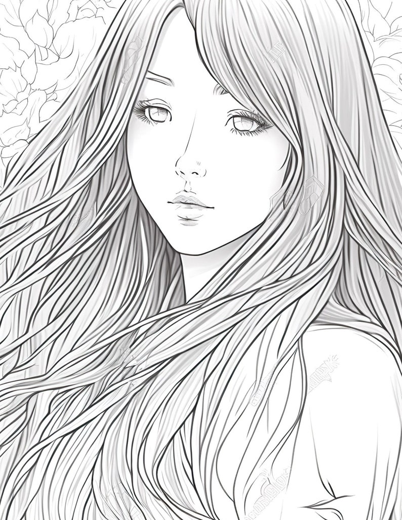 Anime Coloring Pages Vol 1 Men, Women and Couples 14 Printable Pages of