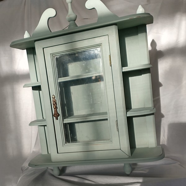 Small Vintage Distressed Curio Cabinet