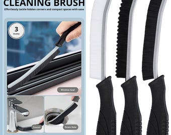 Juego de cepillos multiusos para limpiar grietas, juntas de fregaderos y ventanas en cocinas, baños y baños.