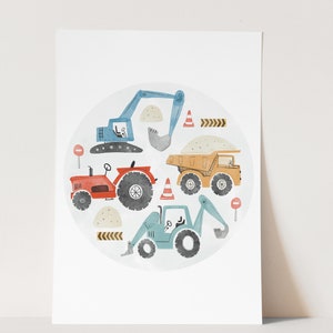 Construction, Wall Art, Printable trucks, Transportation Print, Nursery Wall Set, Truck Wall Art, Nursery Truck Print, watercolor trucks