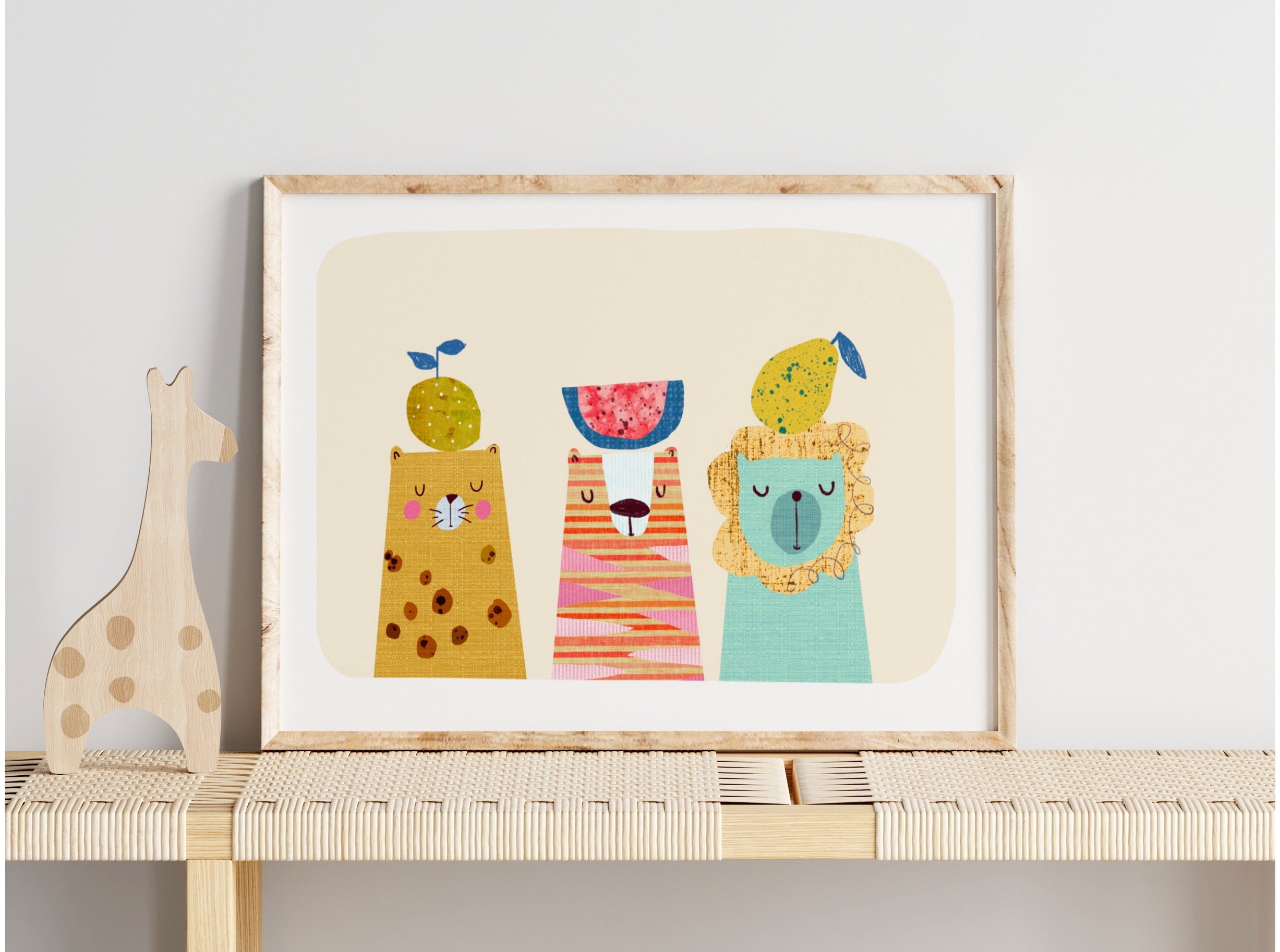 Cute Animal Wall Art Digital Art Print Safari Nursery Decor Etsy