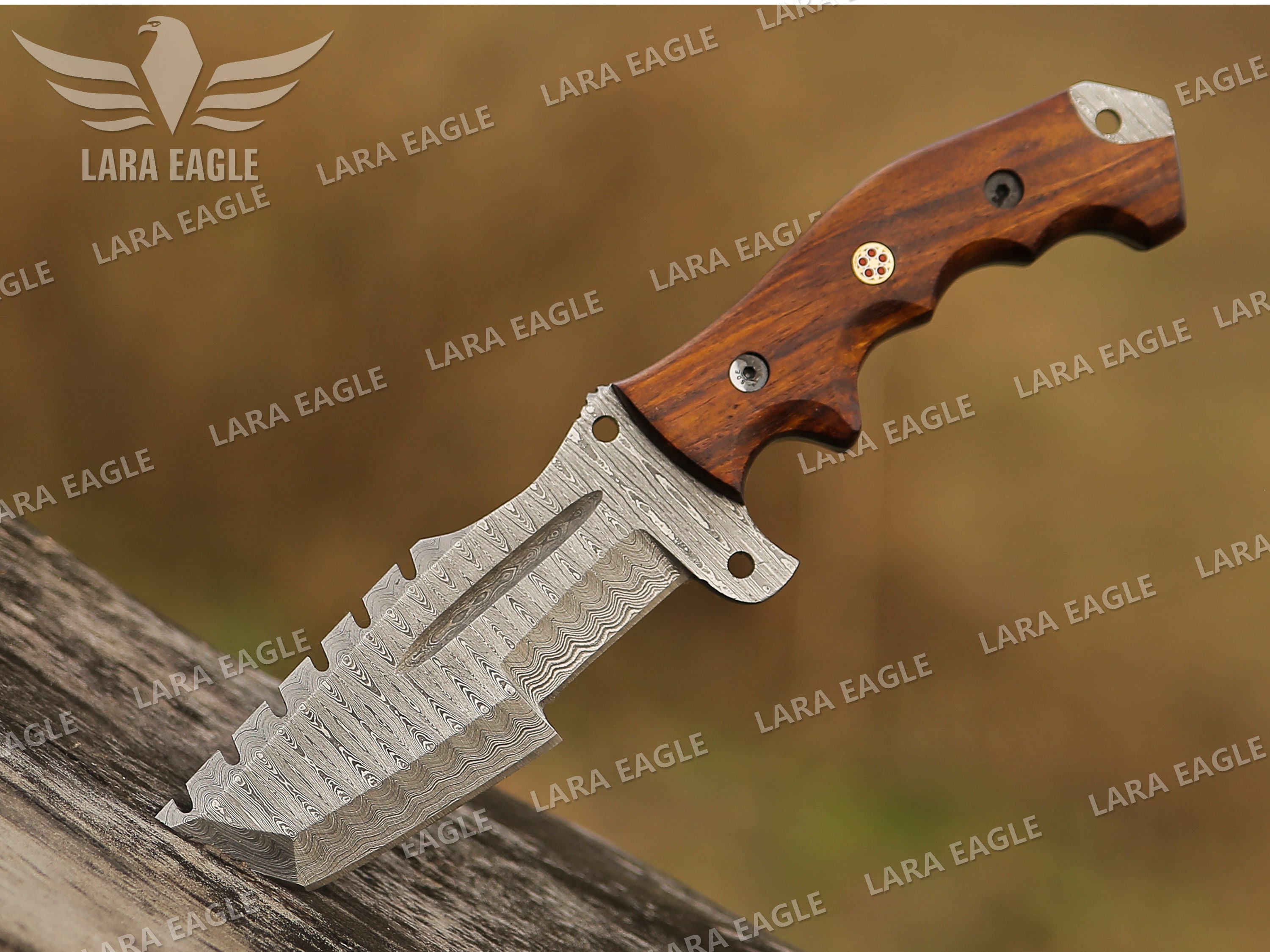  Lara Eagle Damascus Pocket Knife for Men - 133 Layer Solid  Steel Handmade Folding Hunting Knives with Sharpner and Leather Pouch -  Best Knife for Camping Hunting Hiking - Father's
