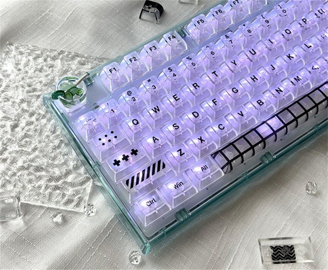 138pcs Transparent Clear Puddingstyle Keycaps PBT Keycap Etsy