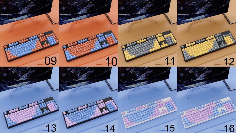 104 Keys Fantasy Purple Keyboard with PBT Keycaps,RGB Backlight Office Keyboard,USB Wired Hotswap Gaming Keyboard,Custom Mechanical Keyboard image 9