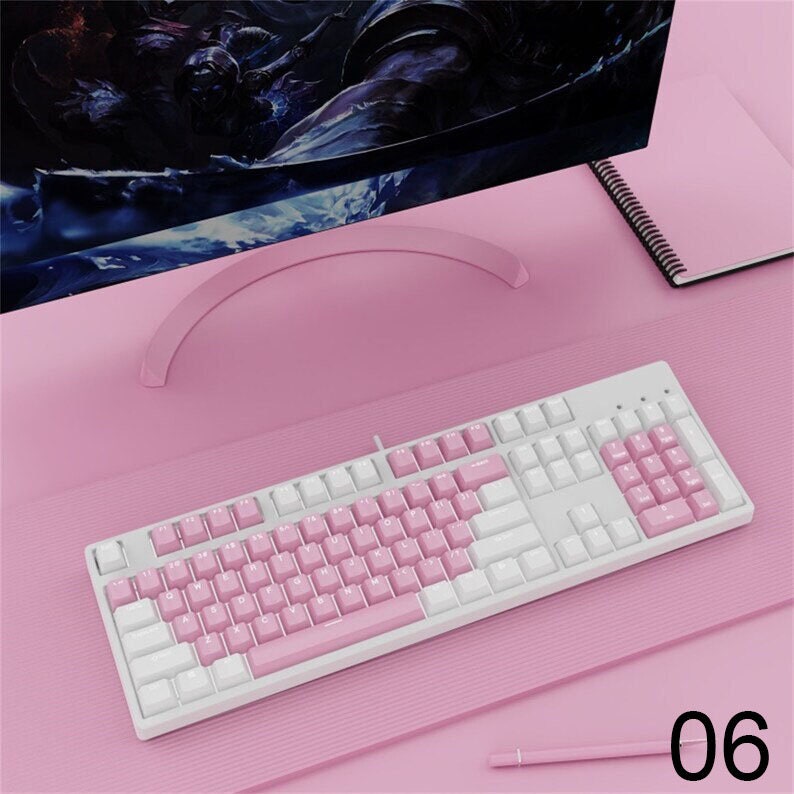 104 Keys Fantasy Purple Keyboard with PBT Keycaps,RGB Backlight Office Keyboard,USB Wired Hotswap Gaming Keyboard,Custom Mechanical Keyboard image 6