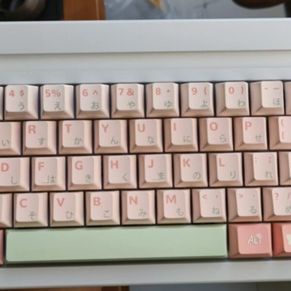 166 Stück Pink Sakura Thema Tastenkappen Set, Japanische Blumen Tastenkappen, Niedliche Mädchen Tastenkappen, Kirsch Tastenkappen, PBT Tastenkappen, Mechanische Tastatur Tastenkappen