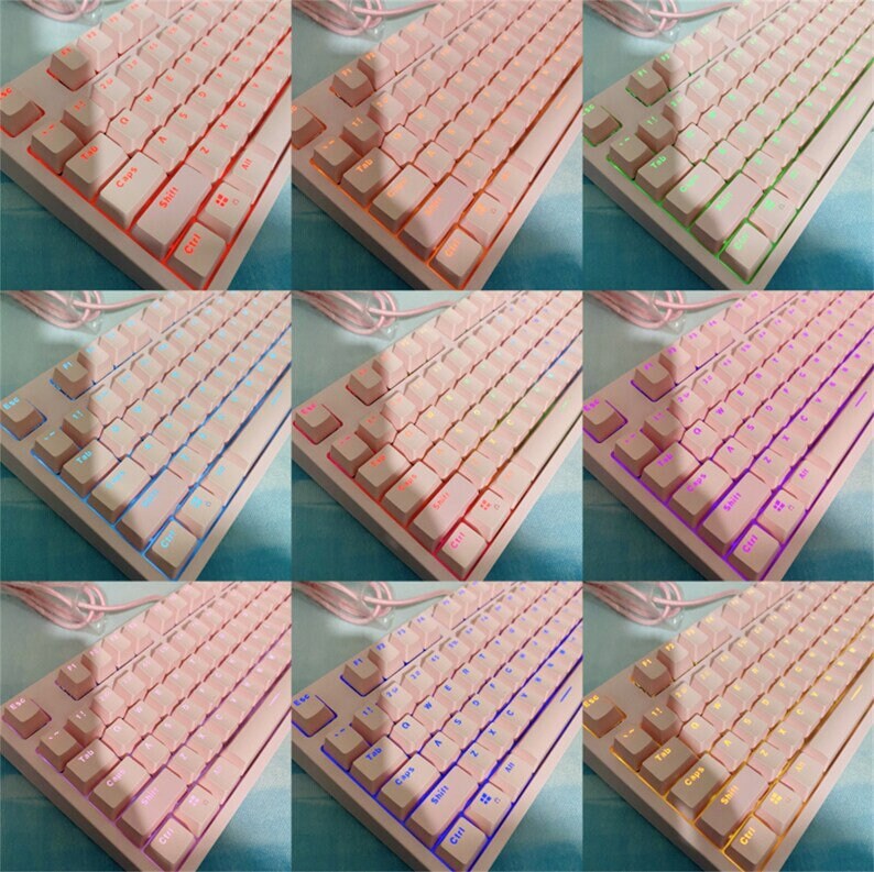 108 Keys Gradient Rainbow Keyboard, PBT Keycap, Gaming/Office Keyboard, Wired Gaming Keyboard, RGB Keyboard, Hot Swap Mechanical Keyboard image 9