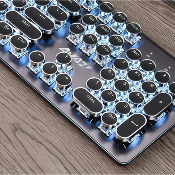 104pcs Electroplated Punk Keycap Set, Backlit Keycap, Black White Keycap, Retro Punk Keycap , Mechanical Keyboard Keycap Accessories, Gift