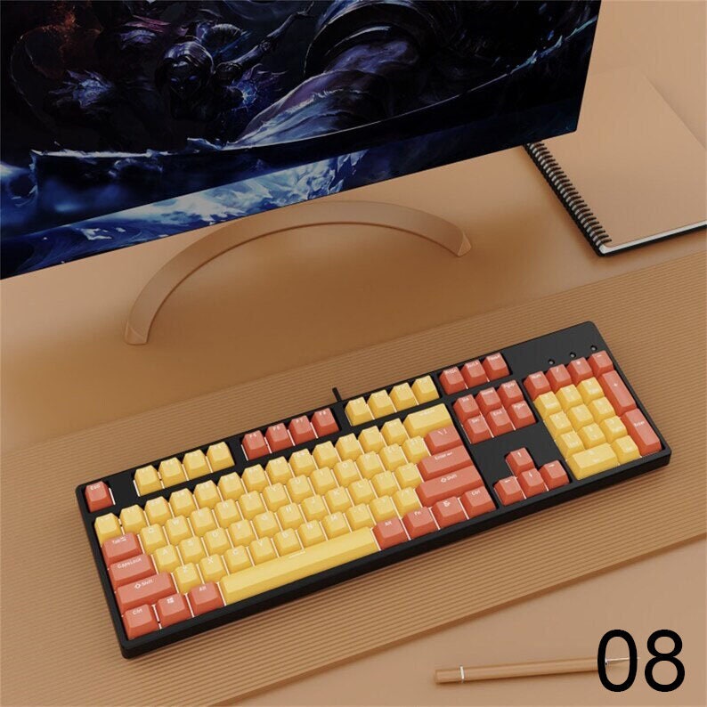 104 Keys Fantasy Purple Keyboard with PBT Keycaps,RGB Backlight Office Keyboard,USB Wired Hotswap Gaming Keyboard,Custom Mechanical Keyboard image 8