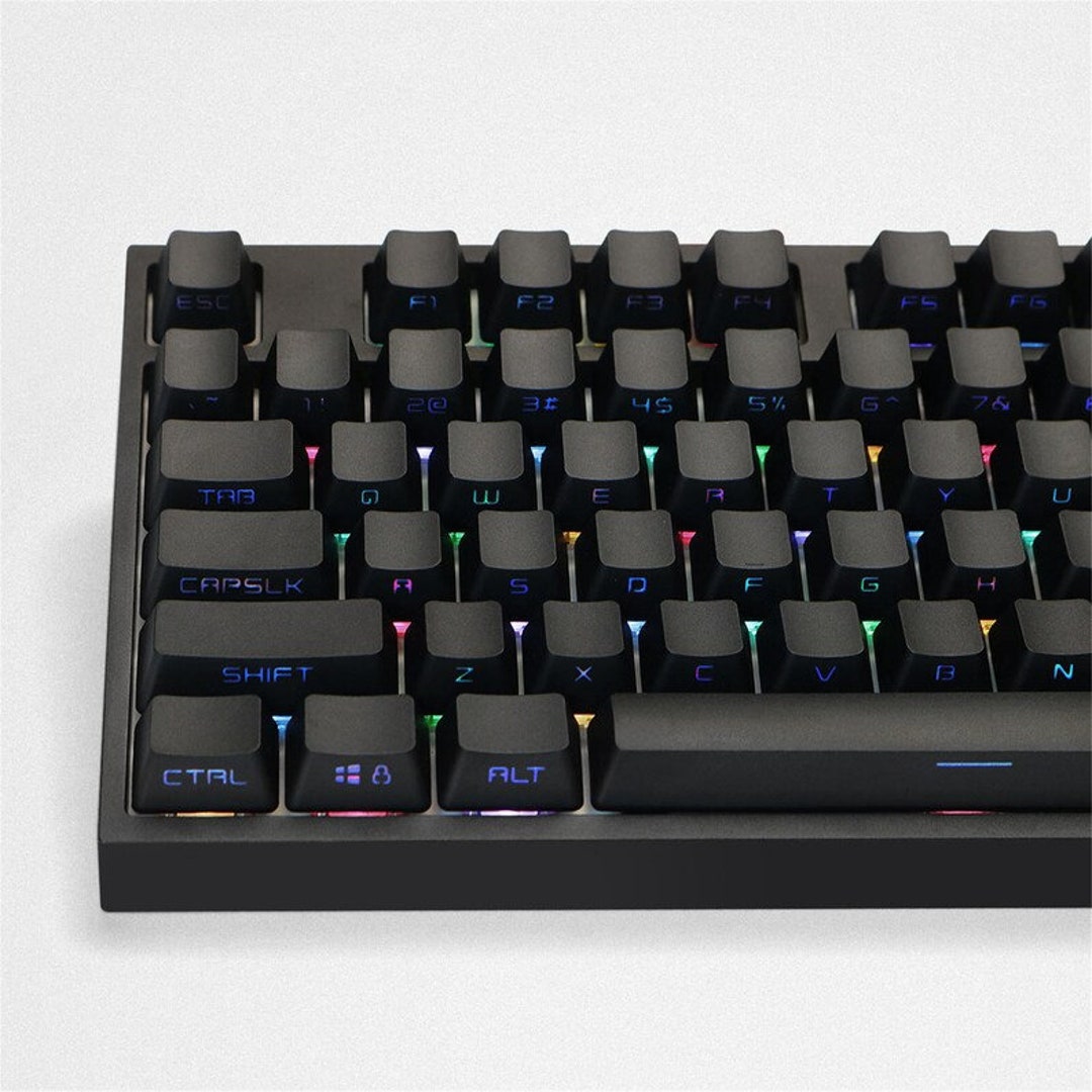 104pcs Pure White or Black Keycap Set, Backlit Keycap Set, PBT Keycap