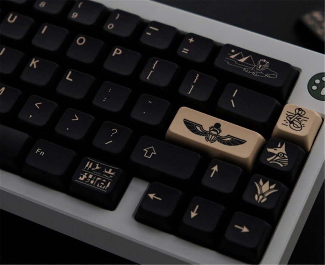 140pcs,egyptian Pharaoh Theme Keycap Set, Black Keycap, XDA PBT Keycap