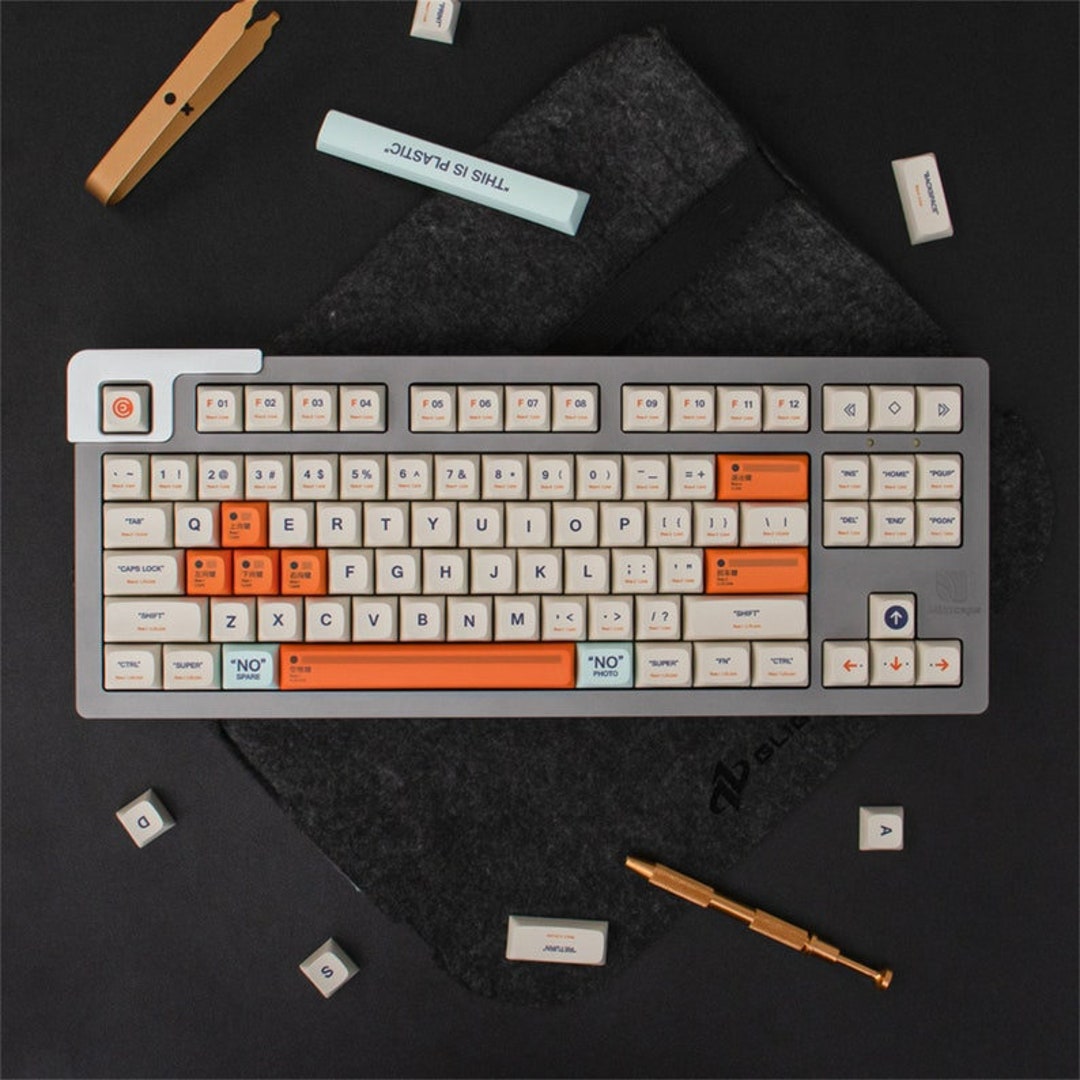 134 Keys Keycap, XDA Keycap Set, Cream White Gradient Orange Keycaps