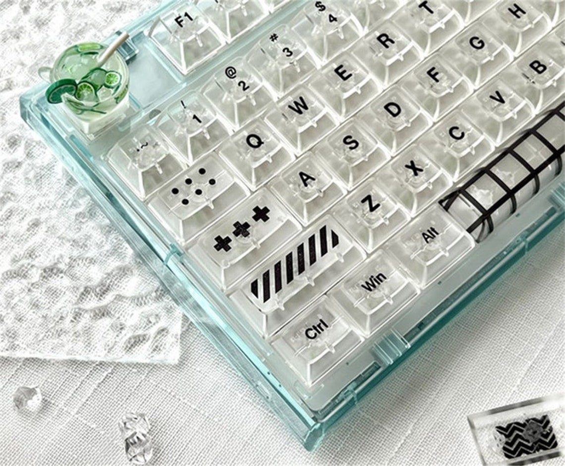138pcs Transparent Clear Puddingstyle Keycaps PBT Keycap Etsy