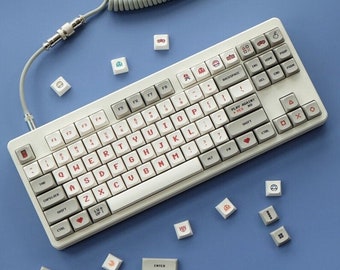Old School Gameboy Style Keycap Set Mechanical Keyboard (149) MX Switch XDA or Cherry Profile PBT - Retro Keycap