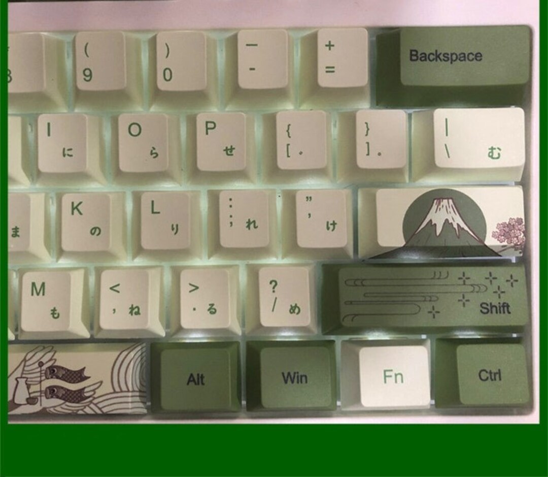 127pcs Mint Green Keycaps Set, Matcha Keycaps Set, PBT Keycap, Cherry