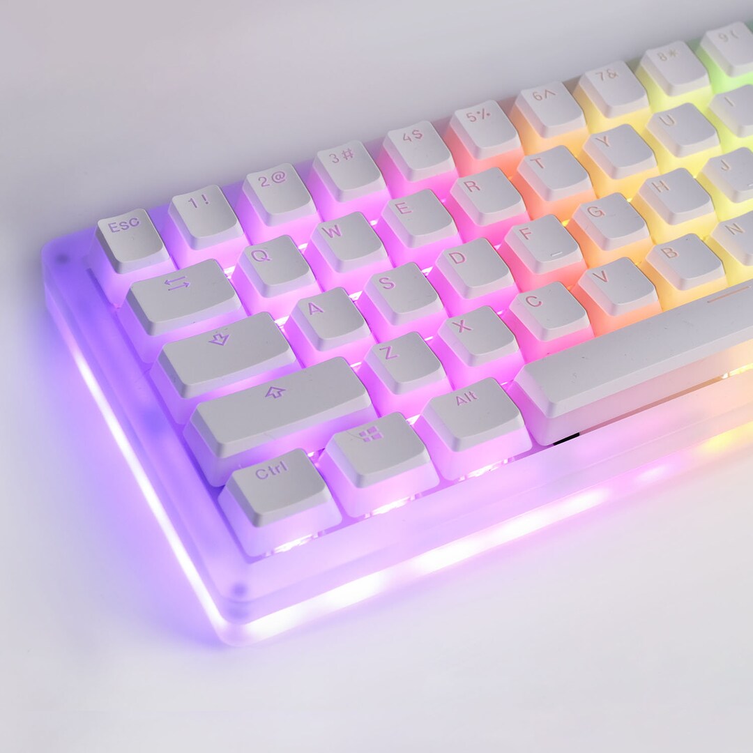 117pcs Double Shot Puddingstyle Keycap Set, PBT Keycap, Pink Keycap