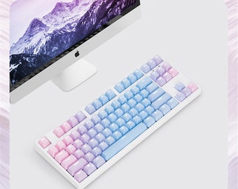 Pastel Gradient Key Cap Set, 87/ 104/ 108pcs keycaps , Cherry Key Cap, PBT Key cap, Personalized Key Cap Decoration, Unique Key Cap.