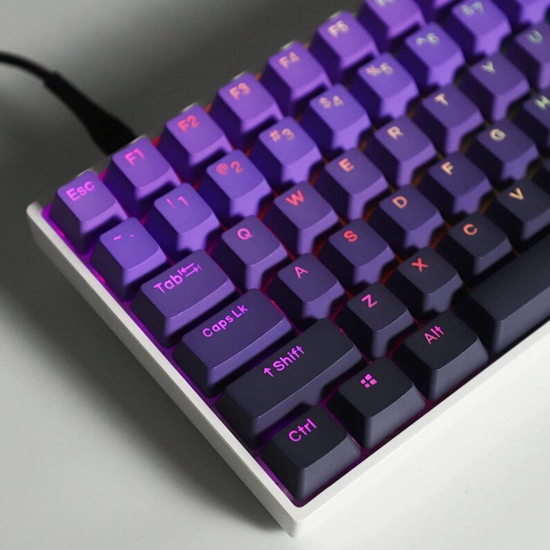 Gradient Purple Keycap Set 108 Piece Double Shot PBT Dye-sublimated OEM