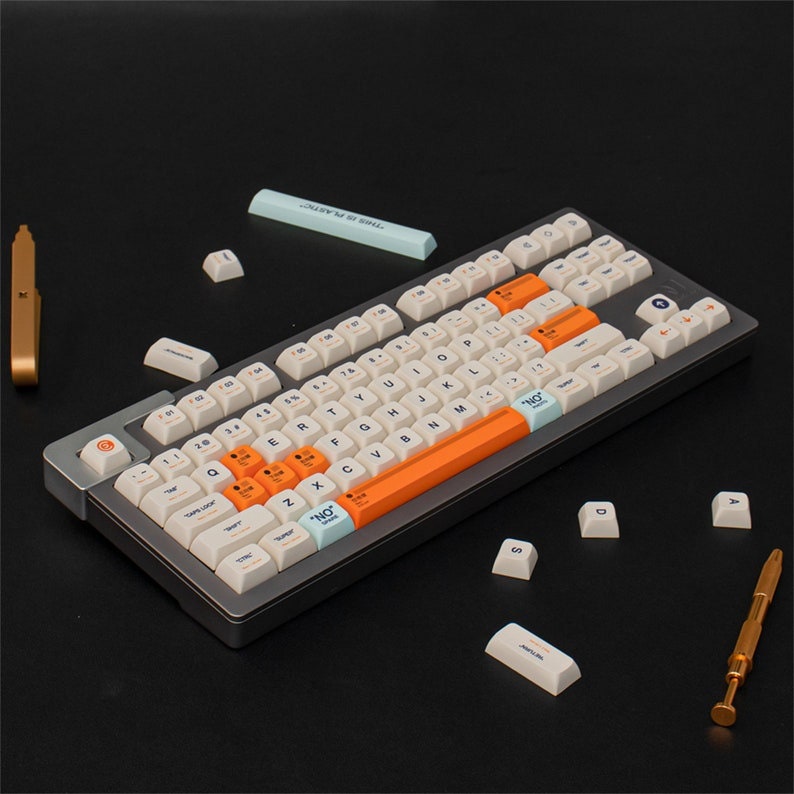 134 Keys Keycap XDA Keycap Set Cream White Gradient Orange Etsy
