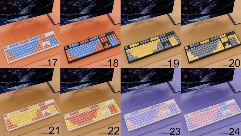 104 Keys Fantasy Purple Keyboard with PBT Keycaps,RGB Backlight Office Keyboard,USB Wired Hotswap Gaming Keyboard,Custom Mechanical Keyboard image 10