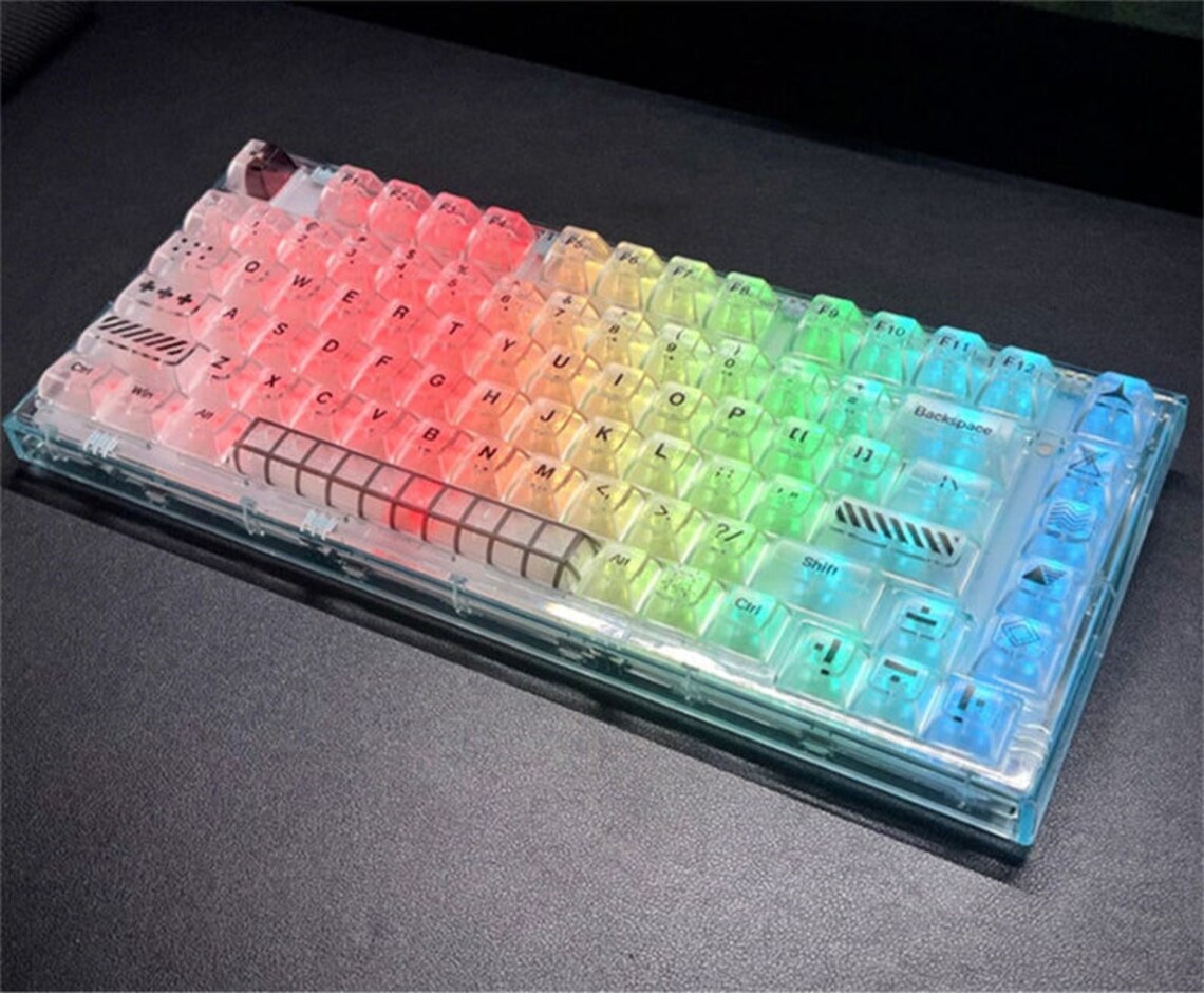 138pcs Transparent Clear Puddingstyle Keycaps PBT Keycap Etsy