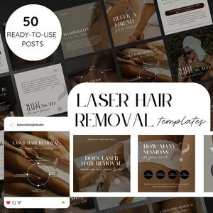 Laser Hair Removal Social Media Posts | Laser Epilation Templates | Laser Hair Removal Post, Laser Technician Templates