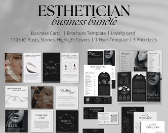 Esthetician Business Bundle: Social Media Templates, Brochure, Flyer (Digital Download)
