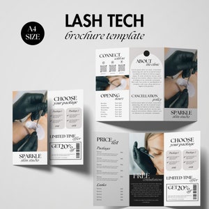 Szablon broszury Lash Tech | Ulotka Lash Tech | Szablon broszury kosmetyczki | Ulotka salonu kosmetycznego
