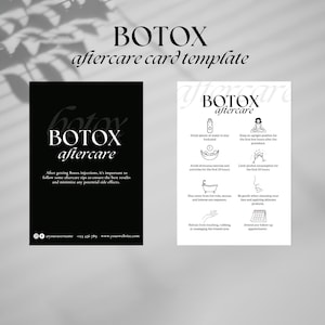 Botox Nachsorge Kartenvorlage | Filler Aftercare Card | Kosmetikerin Pflege Karte | Kosmetikerin Branding
