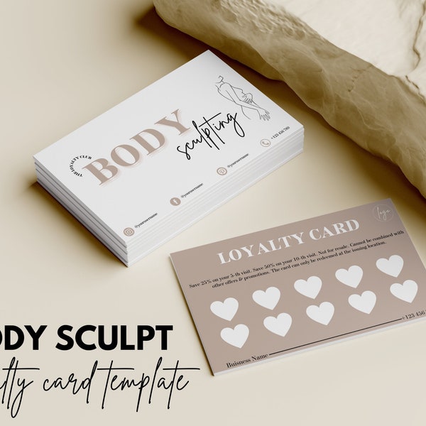 Body Sculpting Business Card Template Body Contouring Card Template