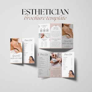 Esthetician Trifold Brochure Template | Esthetician Marketing Template | Beauty Brochure