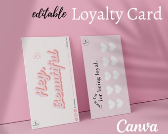 Modern Beauty Loyalty Card Template: Salon, Lash, Nail (Digital Download)