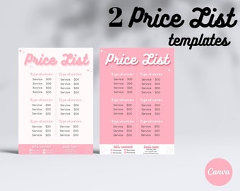 Beauty Salon Price List Template: Elegant Service Menu (Digital Download)
