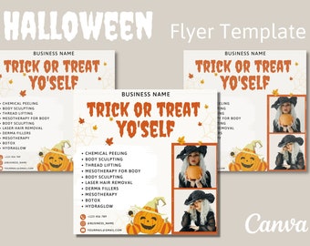 Halloween Esthetician Flyer Template: Beauty Business Marketing (Digital Download)
