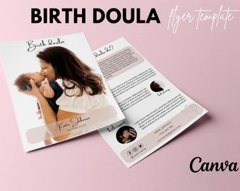 Doula Business Flyer Template: Canva Editable Design (Digital Download)