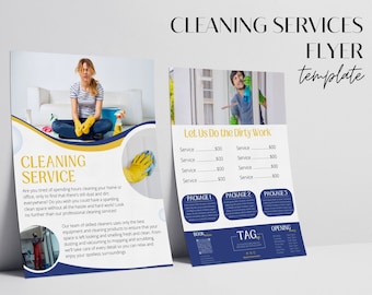 Plantilla de volante de servicios de limpieza: Residencial y comercial (A4) (Descarga digital)