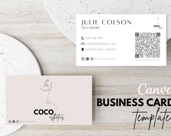 Esthetician Business Card Template: Minimalist Beauty Salon Branding