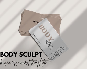 Body Sculpting Business Card Template: Esthetician Design (Digital Download)