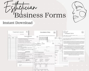 Esthetician Business Forms Templates Spa Clinic  Consent Forms Skin Analysis Editable Canva