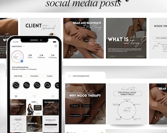 Holztherapie Social Media Templates: Body Sculpting Posts (Canva Editierbar)