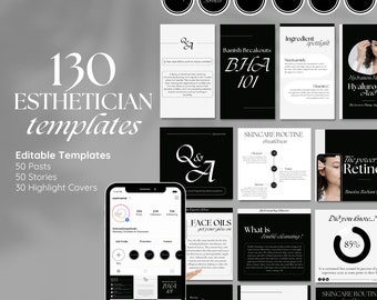 Esthetician Social Media Templates: Luxury Skincare Posts (Digital Download)