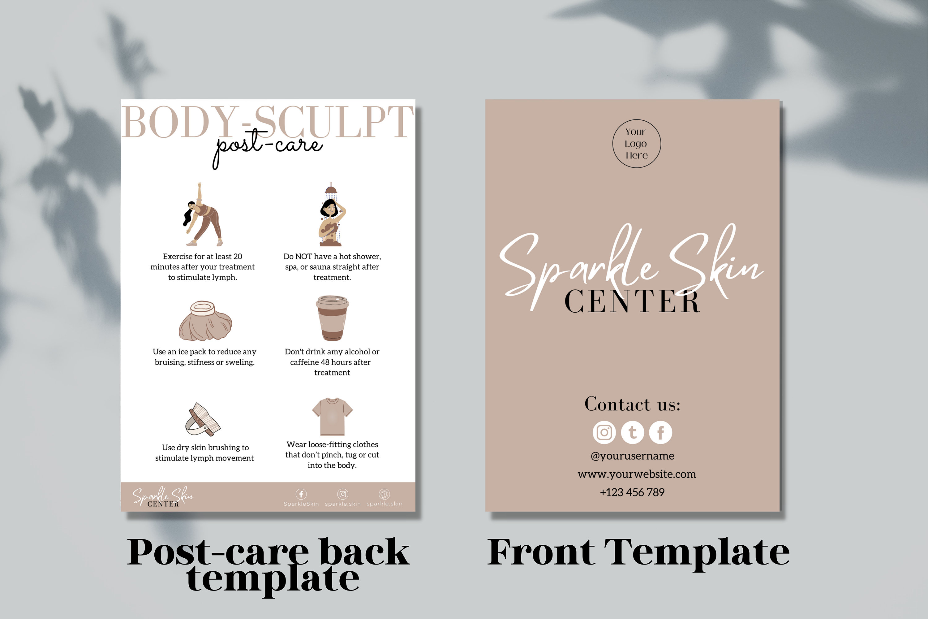Body Contouring Pre and Post Care Template Editable Body Etsy