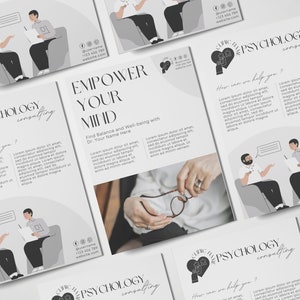 White and beige flyer template for psychologists