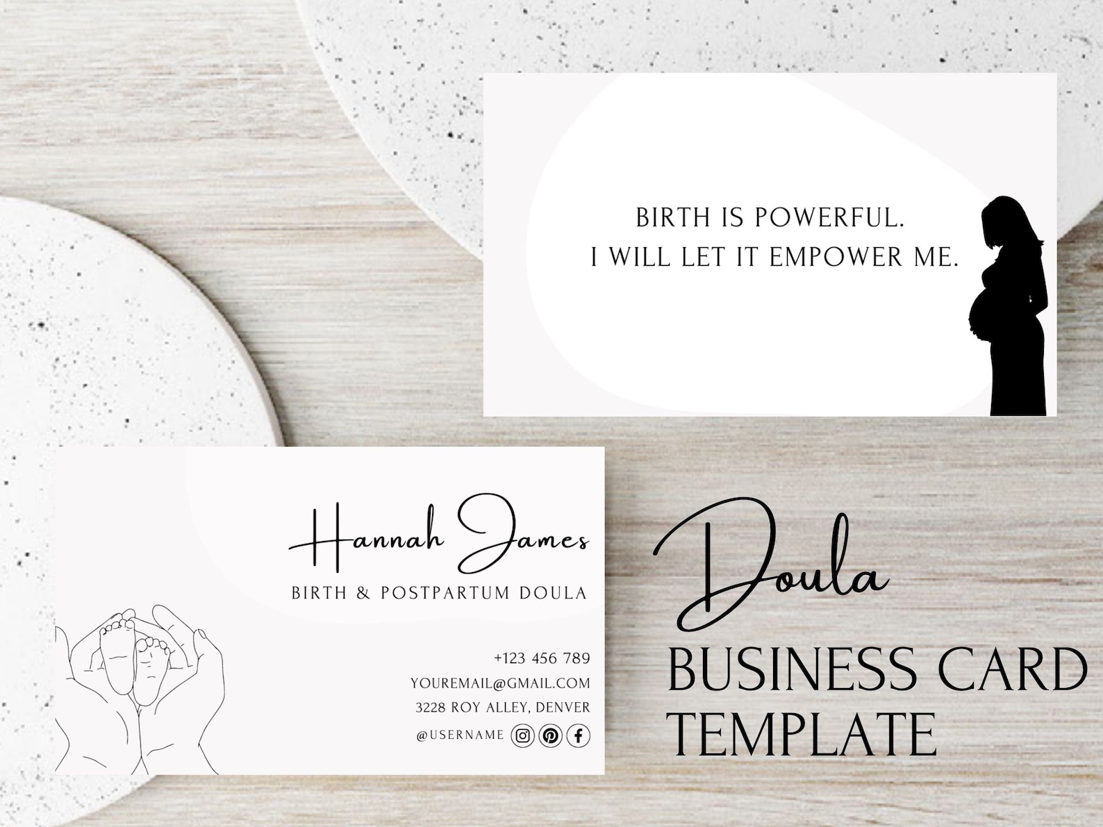 Doula Business Card Template: Birth Worker Card (digital Download) - Etsy